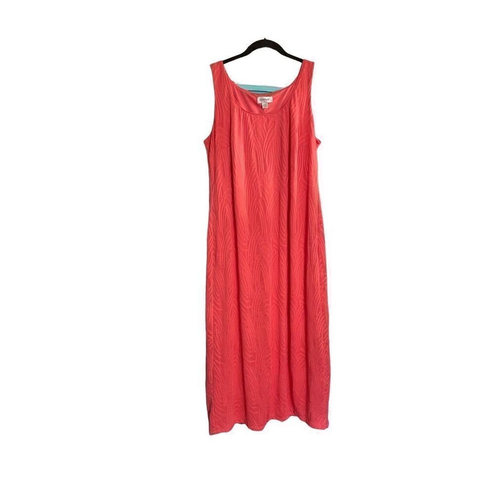 Avenue women’s dark peach orange sleeveless textured, maxi dress size 14/16